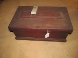 Wooden Tool Coffin Box w/ Many Old Hand Tools - See Pictures