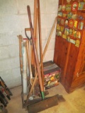 Lot - Garden Tools - Hoe, Snow Shovel, Hammer etc. & Malibu Lights NIB
