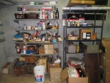 2 Shelf Wall Lot - Various Auto & Other Items - Creeper, Filters, etc.