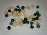 Lot - Malachite & Possibly Bakelite White Beads