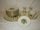 Lot - Lenox China - Candlesticks, Bowls, Platter, Bread Plate & Luncheon Plates