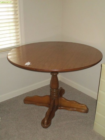 Laminate Top Wooden Pedestal Table
