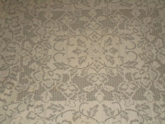 Vintage Cotton Cutwork Tablecloth