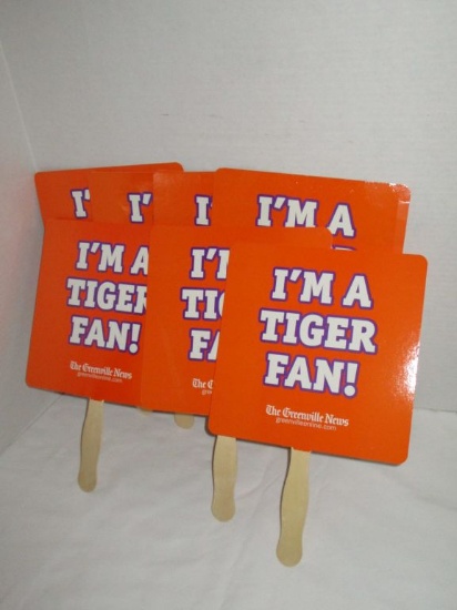 Lot - 7 Clemson Tiger Paper Fans