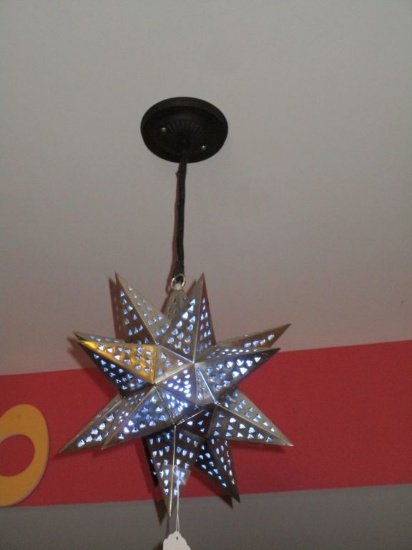Punched Tin Hand Crafted Star Light Fixture