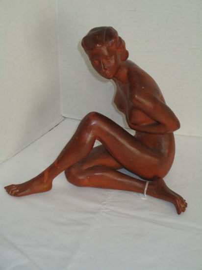 Clay Sculpture of Nude Woman - Marked on Bottom 104-.13