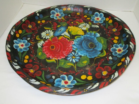 Large Wooden Painted Platter