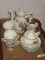 Semi Porcelain Tea Set w/ Ross Pattern - 17 pcs