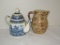 Lot - Kitchenware R.R.  & Co. Spongeware Pattern Pitcher & Villeroy & Boch Blue & White Teapot