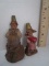 Pair of Cast Resin Gnomes  Named & Dated