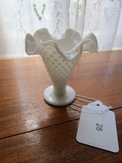 Vintage Hobnail Milk glass Vase