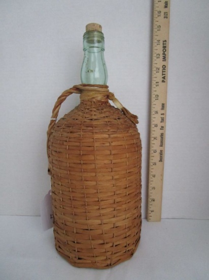 Wicker Wrapped Wine Bottle