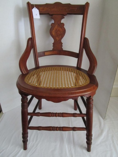 Antique Oak Chair w/ Woven Seat