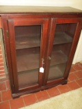 Mahogany 2 Door Cabinet w/ Glass Panels