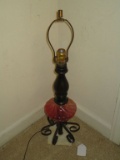 Decorative Lamp w/ Wood & Glass Font