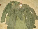Lot -Vintage  Military Jackets  - Olive Drab Field Coats (Sm)