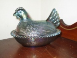 Carnival Glass Hen on Nest