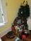 Lot - Misc. Christmas Décor - Ornament Stands, Candle Holders, Wreath, etc.