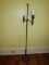 Vintage Floor Lamp Tole Painted w/ Milk Glass Globe