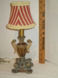Small Resin Lamp w/ Striped Shade