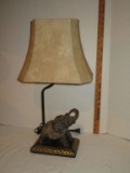 Elephant Lamp w/ Faux Leather Shade