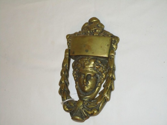 Brass Door Knocker - Bacchus Dionysus  Greek God of Wine