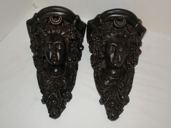 Grecian Style Wall Sconces - Cast Resin