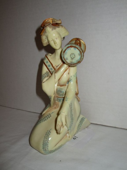 Cast Resin Geisha Figurine