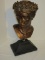 Resin Bust of Grecian Lady on Stand w/ Florentine Finish
