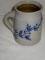 Vintage Salt Glaze Pottery Mug w/ Cobalt Floral Design