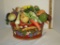 Tole Painted Metal Container w/ Faux Vegetable Arrangement