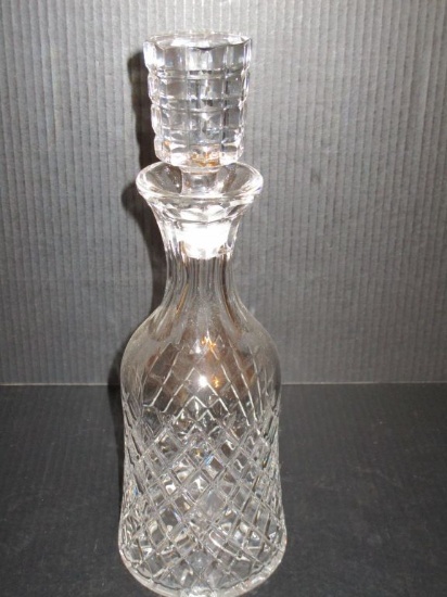 12" Pressed Glass Decanter w/ Stopper