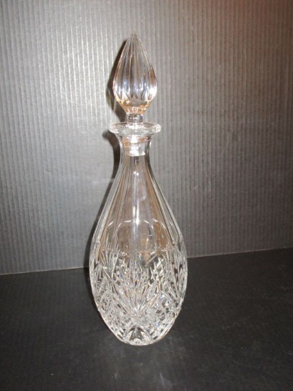 12.5" Tall Pressed Glass Decanter w/ Stopper
