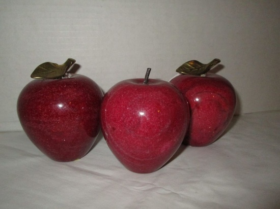 3 Red Marble Apples - 3"