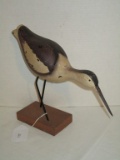 Carved Wooden Bird w/ Metal Legs