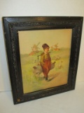 Early Print of Dutch Boy in Frame