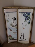 Pair Lovely Asian Prints in Gilded Frames