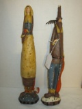 Pair of Resin Folk Art  Style Pilgrim Figurines