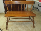 Maple Spindle Back Deacons Bench Made by St. John Inc. Cadillac Michigan