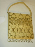 Gold Lame' Beaded Evening Bag Made in Hong Kong