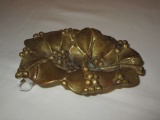 Leaf Shaped Brass dish Marked VA Metal Crafters