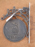 Cast Iron Welcome Sign on Bracket