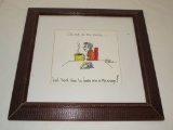 Whimsical Framed Comic Picture 13.5