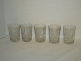 Set of 5 Lead Glass Highball Glasses