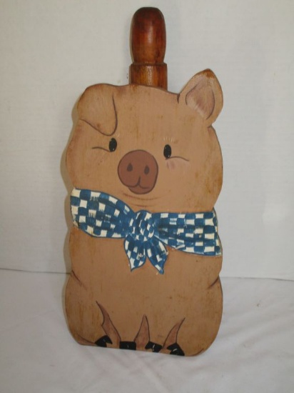 Wooden Pig Paper Towel Holder