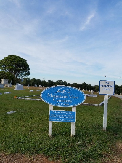 1 Interment Lot in Mountin View Cemetery, Greer, SC