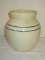 Casey Pottery Cream & Blue Banded Crock w/ Lid