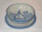 Child's Pottery Bowl & Plate w/ Boat Motif - Signed 