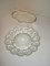 Lot - Pressed Glass Deviled Egg Plate & Fire King Divided Dish