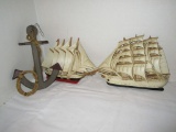 Lot - Syroco Style Anchor & Sailing Ship Wall Plaques